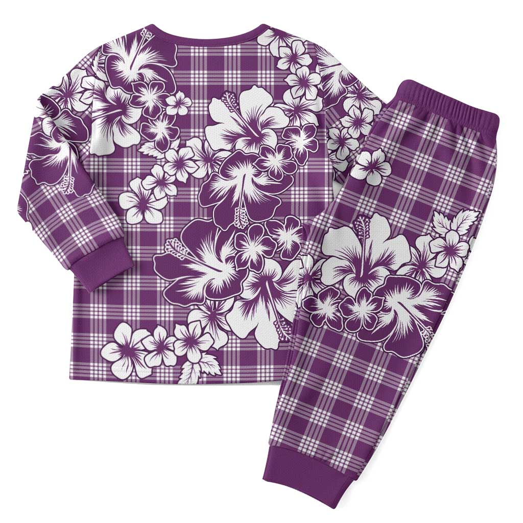 Hibiscus Pakala Sweetie Purple Christmas Pajama Set Tropical Floral Stylized - Polynesian Pride