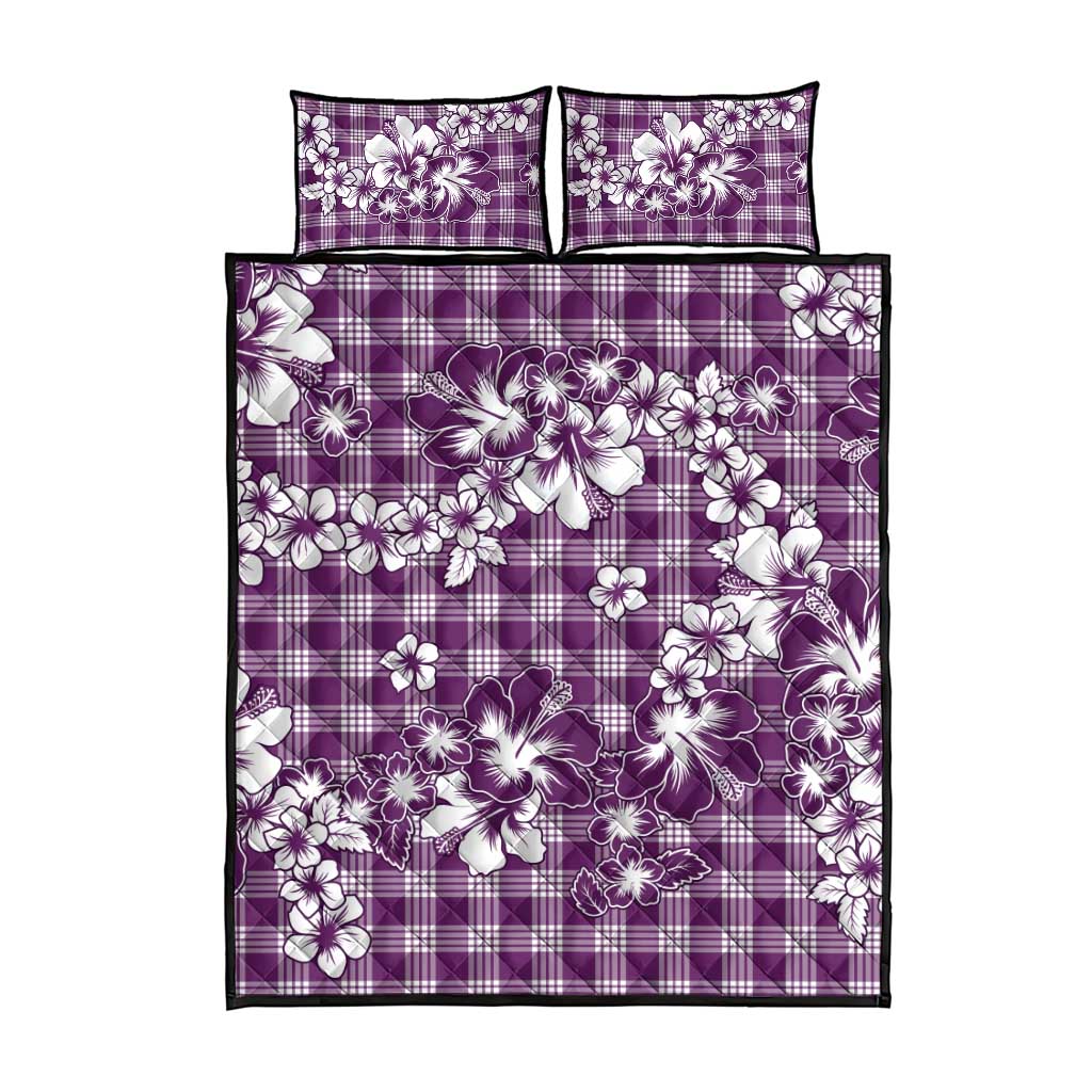 Hibiscus Pakala Sweetie Purple Quilt Bed Set Tropical Floral Stylized - Polynesian Pride