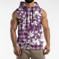 Hibiscus Pakala Sweetie Purple Sleeveless Hoodie Tropical Floral Stylized - Polynesian Pride