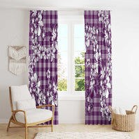 Hibiscus Pakala Sweetie Purple Window Curtain Tropical Floral Stylized - Polynesian Pride