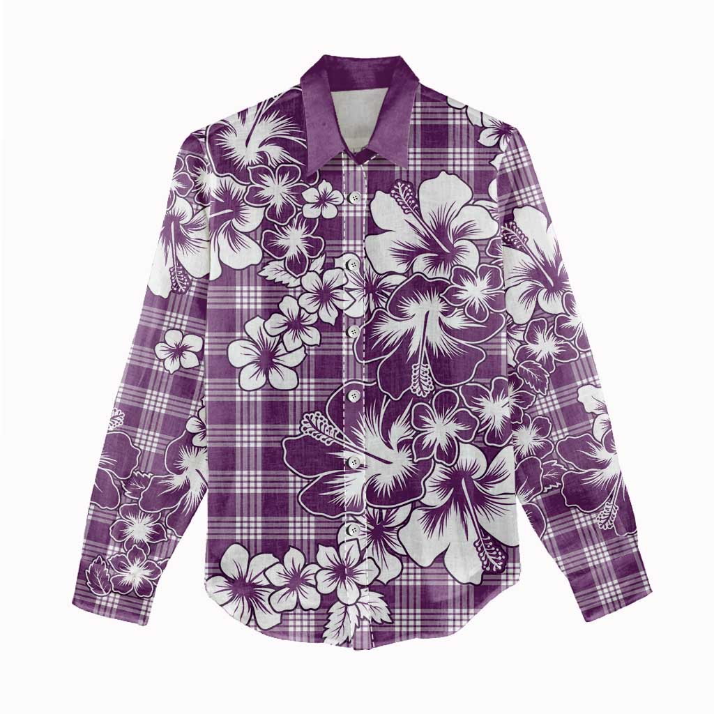 Hibiscus Pakala Sweetie Purple Women Casual Shirt Tropical Floral Stylized - Polynesian Pride