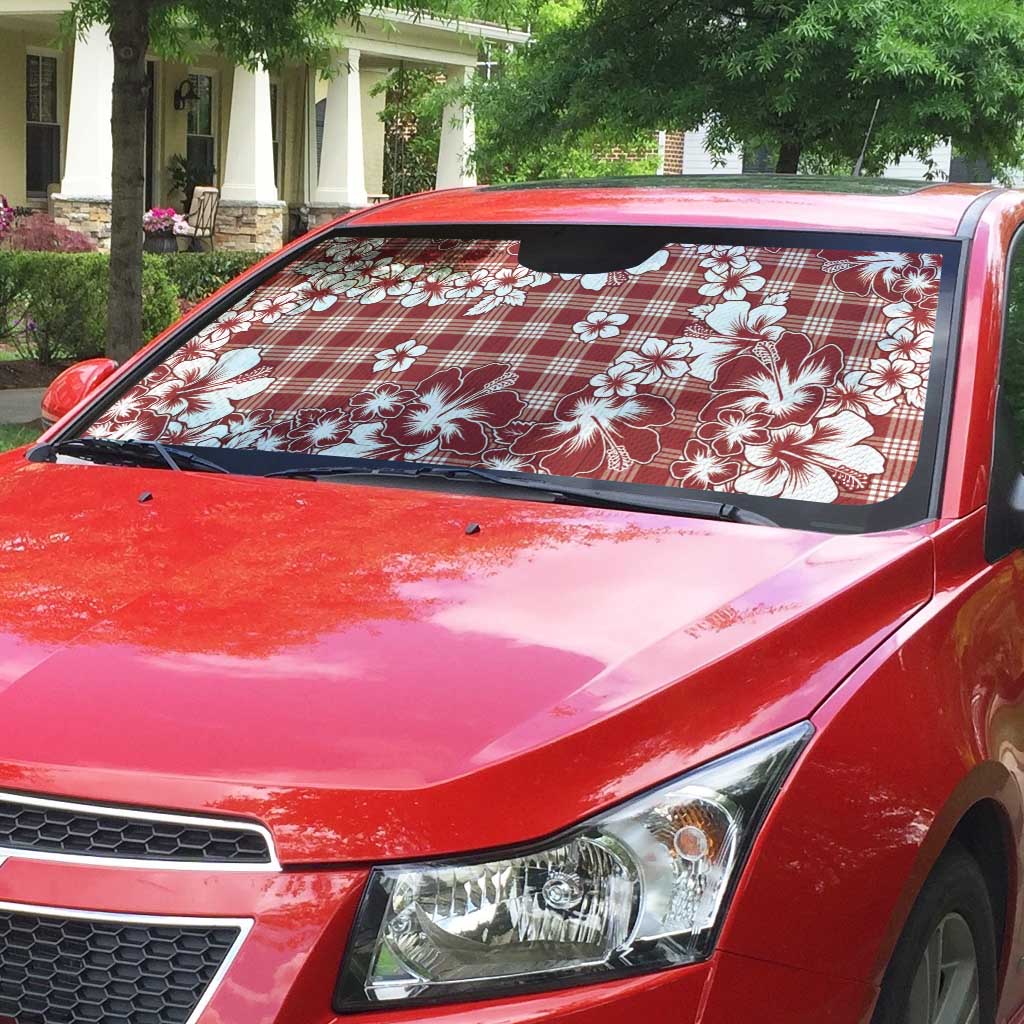 Hibiscus Pakala Fantasy Red Auto Sun Shade Tropical Floral Stylized - Polynesian Pride