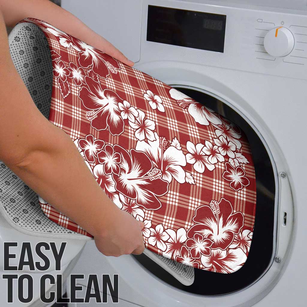 Hibiscus Pakala Fantasy Red Bathroom Set Tropical Floral Stylized - Polynesian Pride