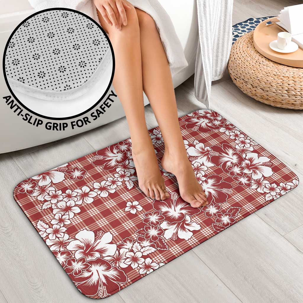 Hibiscus Pakala Fantasy Red Bathroom Set Tropical Floral Stylized - Polynesian Pride