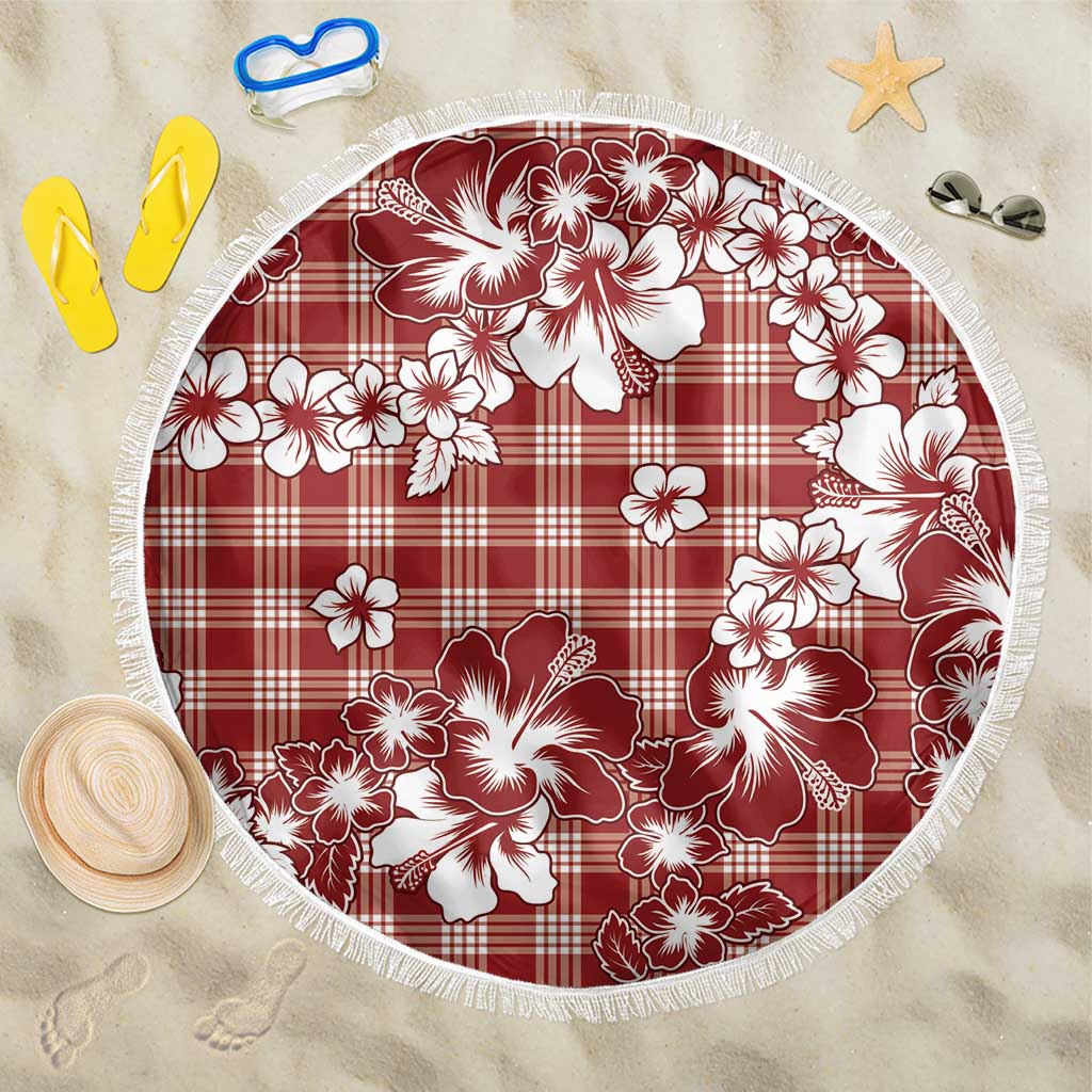 Hibiscus Pakala Fantasy Red Beach Blanket Tropical Floral Stylized - Polynesian Pride