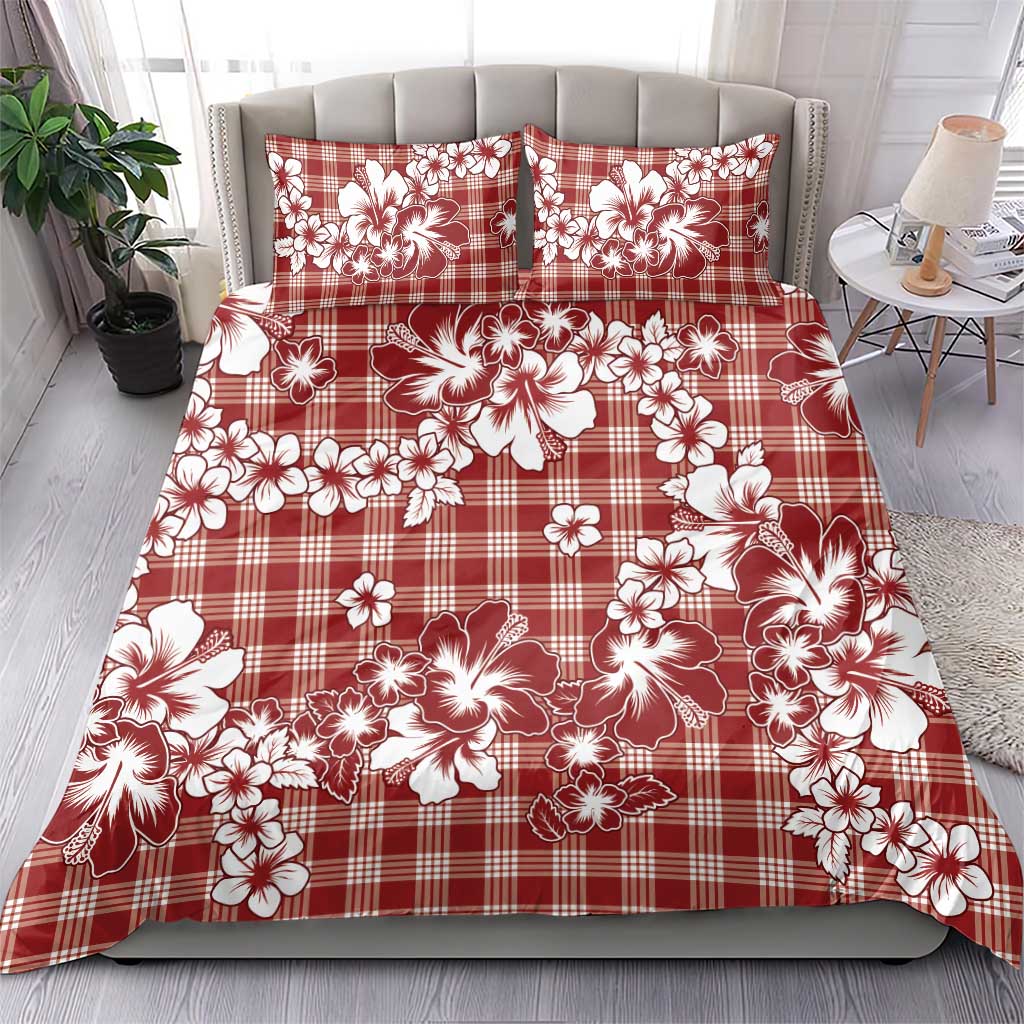 Hibiscus Pakala Fantasy Red Bedding Set Tropical Floral Stylized - Polynesian Pride