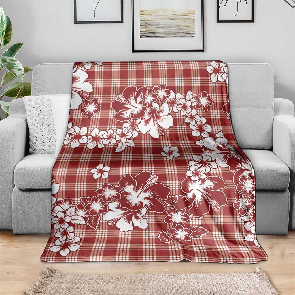 Hibiscus Pakala Fantasy Red Blanket Tropical Floral Stylized - Polynesian Pride