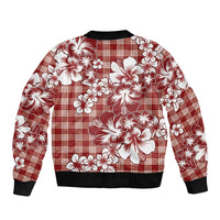 Hibiscus Pakala Fantasy Red Bomber Jacket Tropical Floral Stylized - Polynesian Pride