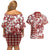 Hibiscus Pakala Fantasy Red Couples Matching Off Shoulder Short Dress and Hawaiian Shirt Tropical Floral Stylized - Polynesian Pride