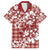 Hibiscus Pakala Fantasy Red Family Matching Long Sleeve Bodycon Dress and Hawaiian Shirt Tropical Floral Stylized - Polynesian Pride
