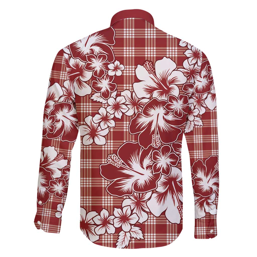 Hibiscus Pakala Fantasy Red Family Matching Off Shoulder Short Dress and Hawaiian Shirt Tropical Floral Stylized - Polynesian Pride