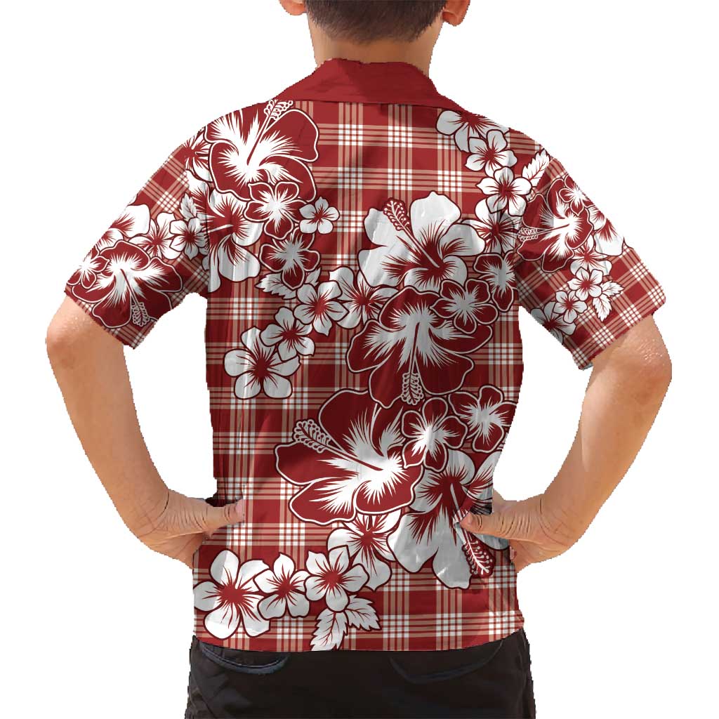 Hibiscus Pakala Fantasy Red Family Matching Puletasi and Hawaiian Shirt Tropical Floral Stylized - Polynesian Pride