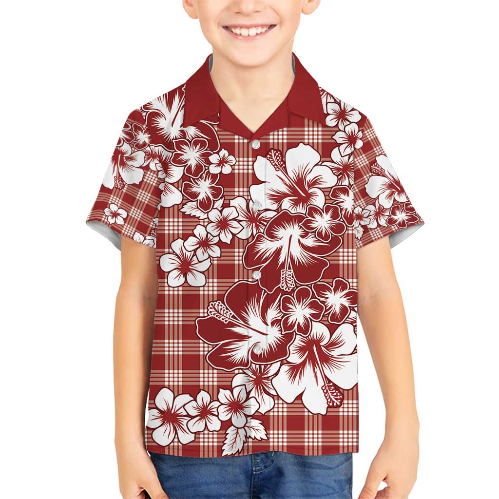 Hibiscus Pakala Fantasy Red Family Matching Puletasi and Hawaiian Shirt Tropical Floral Stylized - Polynesian Pride