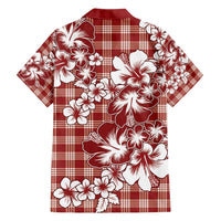 Hibiscus Pakala Fantasy Red Family Matching Short Sleeve Bodycon Dress and Hawaiian Shirt Tropical Floral Stylized - Polynesian Pride