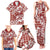 Hibiscus Pakala Fantasy Red Family Matching Tank Maxi Dress and Hawaiian Shirt Tropical Floral Stylized - Polynesian Pride