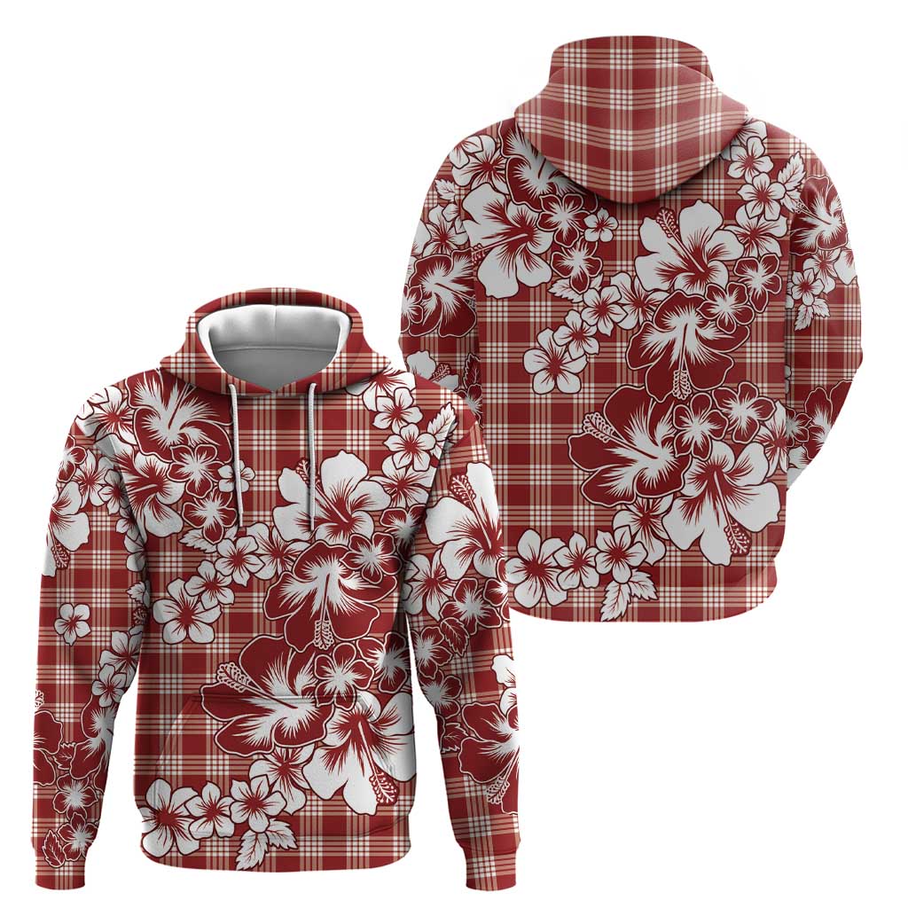 Hibiscus Pakala Fantasy Red Hoodie Tropical Floral Stylized - Polynesian Pride