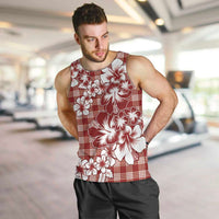 Hibiscus Pakala Fantasy Red Men Tank Top Tropical Floral Stylized LT01 Red - Polynesian Pride