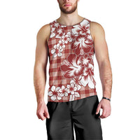 Hibiscus Pakala Fantasy Red Men Tank Top Tropical Floral Stylized LT01 - Polynesian Pride