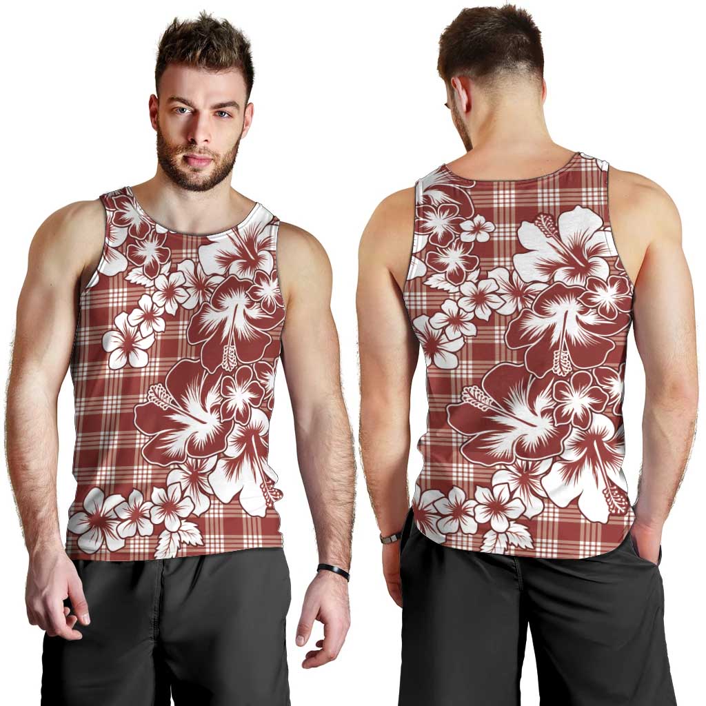Hibiscus Pakala Fantasy Red Men Tank Top Tropical Floral Stylized LT01 - Polynesian Pride