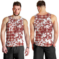 Hibiscus Pakala Fantasy Red Men Tank Top Tropical Floral Stylized LT01 - Polynesian Pride