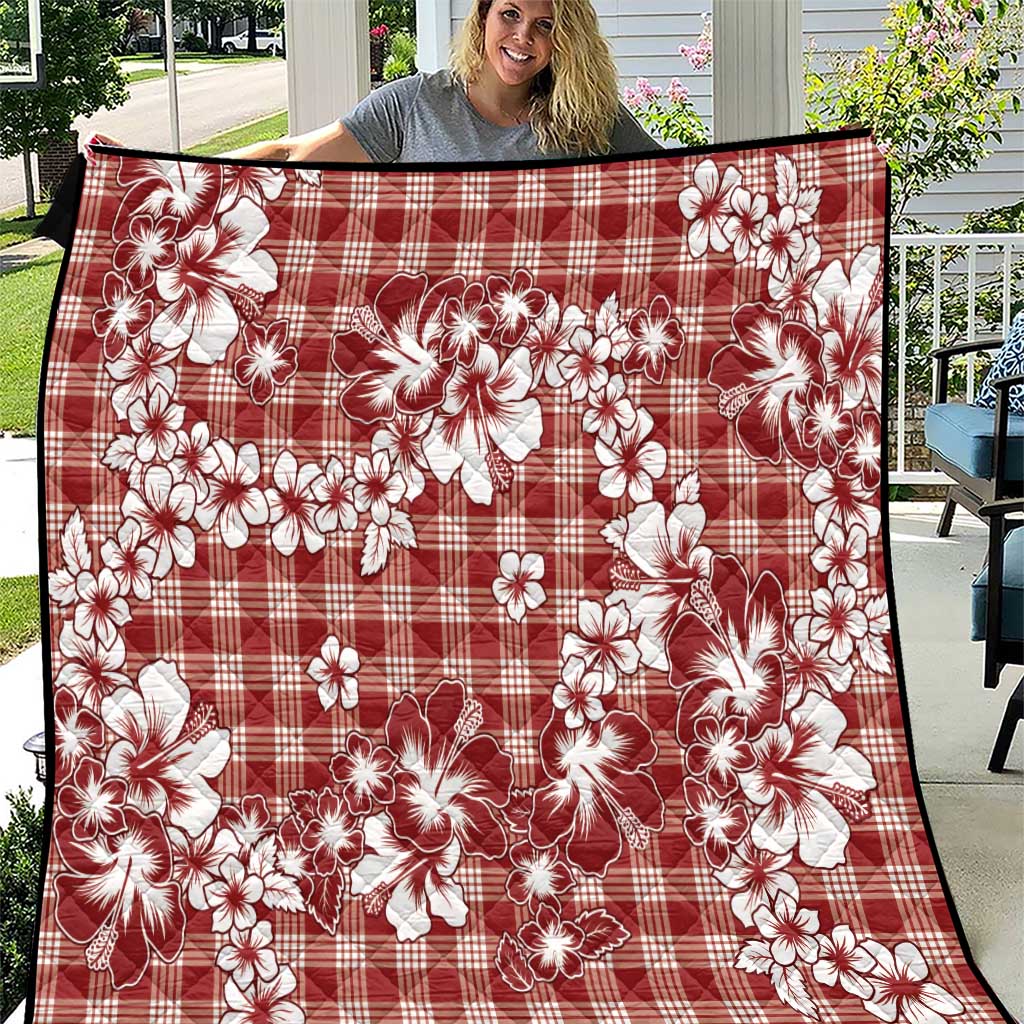 Hibiscus Pakala Fantasy Red Quilt Tropical Floral Stylized LT01 Red - Polynesian Pride