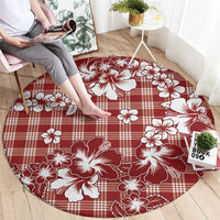 Hibiscus Pakala Fantasy Red Round Carpet Tropical Floral Stylized LT01 - Polynesian Pride