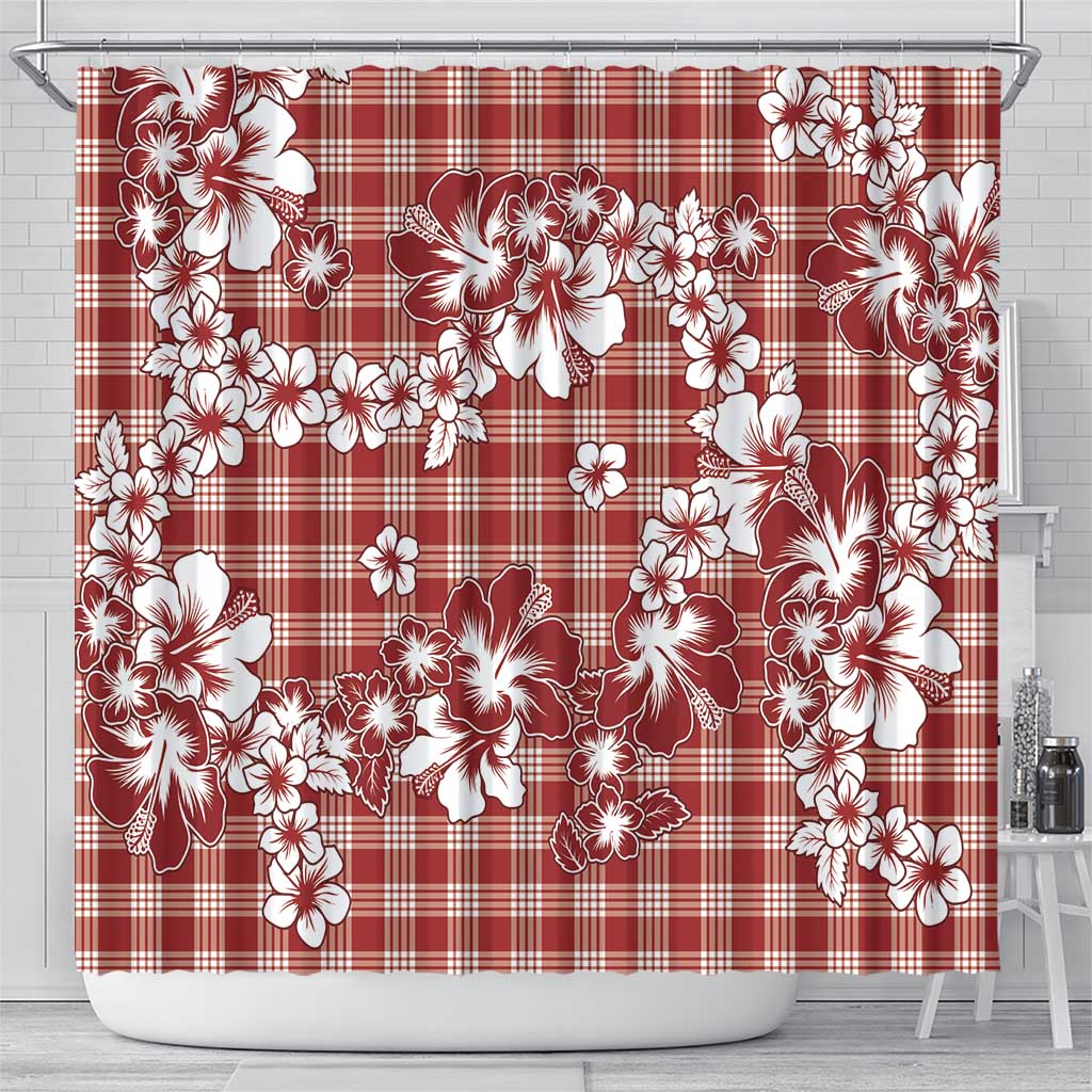 Hibiscus Pakala Fantasy Red Shower Curtain Tropical Floral Stylized - Polynesian Pride