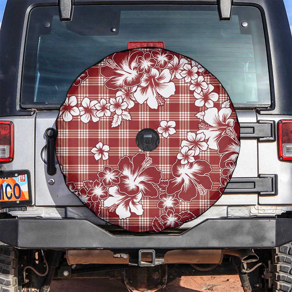 Hibiscus Pakala Fantasy Red Spare Tire Cover Tropical Floral Stylized - Polynesian Pride