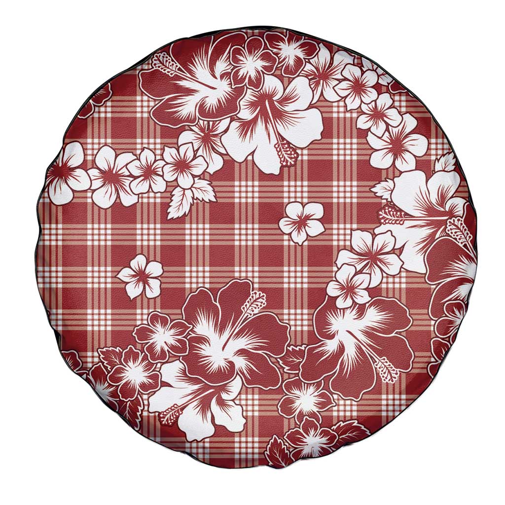Hibiscus Pakala Fantasy Red Spare Tire Cover Tropical Floral Stylized - Polynesian Pride