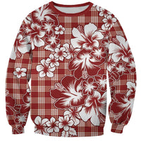 Hibiscus Pakala Fantasy Red Sweatshirt Tropical Floral Stylized - Polynesian Pride