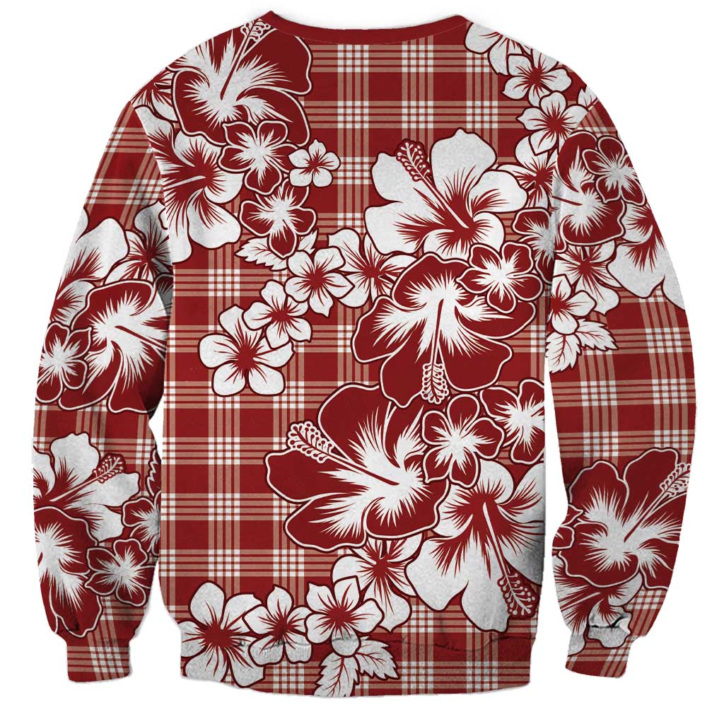 Hibiscus Pakala Fantasy Red Sweatshirt Tropical Floral Stylized - Polynesian Pride
