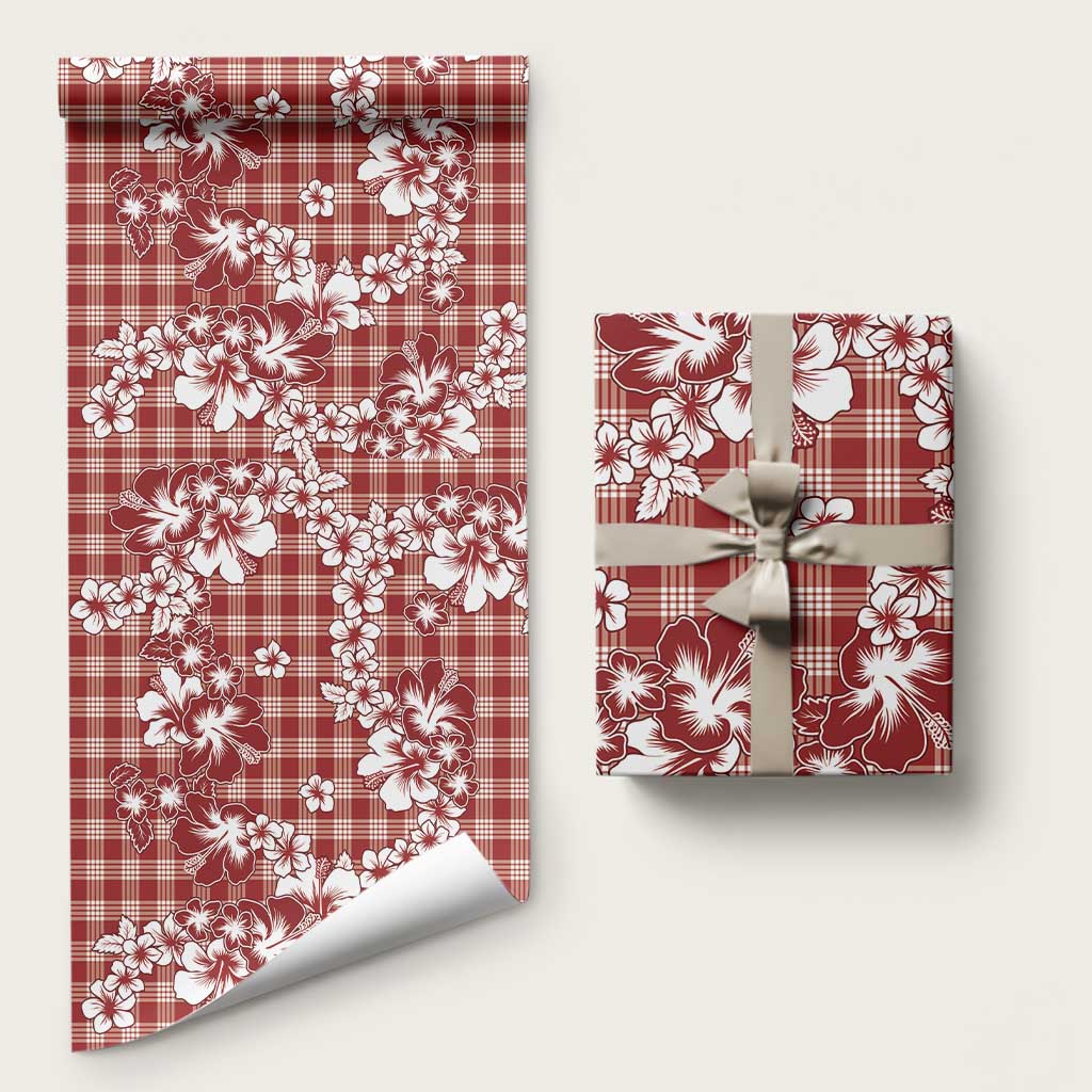 Hibiscus Pakala Fantasy Red Wrapping Paper Tropical Floral Stylized - Polynesian Pride