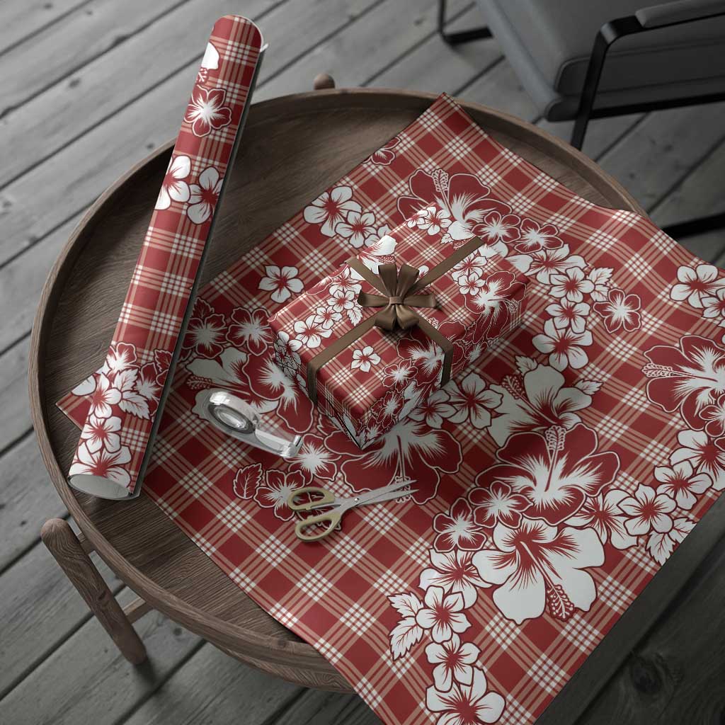 Hibiscus Pakala Fantasy Red Wrapping Paper Tropical Floral Stylized - Polynesian Pride