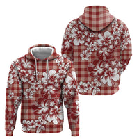 Hibiscus Pakala Fantasy Red Zip Hoodie Tropical Floral Stylized - Polynesian Pride