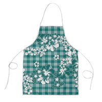 Hibiscus Pakala Aqua Teal Apron Tropical Floral Stylized - Polynesian Pride