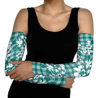 Hibiscus Pakala Aqua Teal Arm Sleeves Tropical Floral Stylized - Polynesian Pride