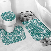 Hibiscus Pakala Aqua Teal Bathroom Set Tropical Floral Stylized - Polynesian Pride