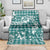 Hibiscus Pakala Aqua Teal Blanket Tropical Floral Stylized - Polynesian Pride