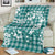 Hibiscus Pakala Aqua Teal Blanket Tropical Floral Stylized - Polynesian Pride