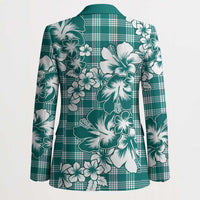 Hibiscus Pakala Aqua Teal Blazer Tropical Floral Stylized LT01 - Polynesian Pride