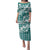Hibiscus Pakala Aqua Teal Family Matching Puletasi and Hawaiian Shirt Tropical Floral Stylized - Polynesian Pride