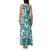Hibiscus Pakala Aqua Teal Family Matching Tank Maxi Dress and Hawaiian Shirt Tropical Floral Stylized - Polynesian Pride
