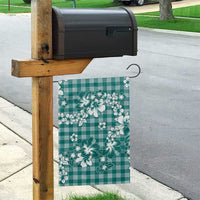 Hibiscus Pakala Aqua Teal Garden Flag Tropical Floral Stylized - Polynesian Pride