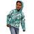 Hibiscus Pakala Aqua Teal Kid Hoodie Tropical Floral Stylized - Polynesian Pride