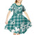 Hibiscus Pakala Aqua Teal Kid Short Sleeve Dress Tropical Floral Stylized - Polynesian Pride