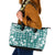 Hibiscus Pakala Aqua Teal Leather Tote Bag Tropical Floral Stylized - Polynesian Pride
