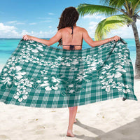 Hibiscus Pakala Aqua Teal Sarong Tropical Floral Stylized - Polynesian Pride