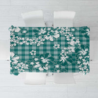 Hibiscus Pakala Aqua Teal Tablecloth Tropical Floral Stylized - Polynesian Pride