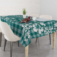 Hibiscus Pakala Aqua Teal Tablecloth Tropical Floral Stylized - Polynesian Pride