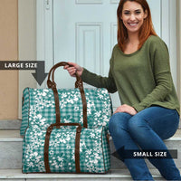 Hibiscus Pakala Aqua Teal Travel Bag Tropical Floral Stylized - Polynesian Pride